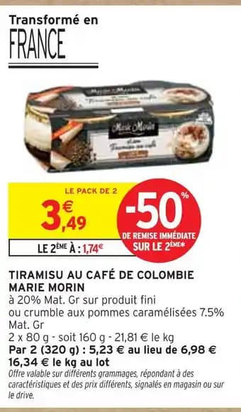 Marie Morin Tiramisu au café de Colombie