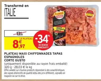 CORTE GUSTO Plateau maxi chiffonnades tapas espagnoles