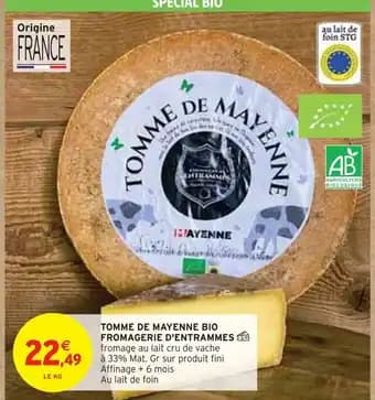 FROMAGERIE D'ENTRAMMES Tomme de mayenne bio