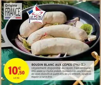 Boudin Blanc aux Cèpes (7%)
