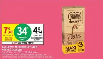 Tablette de chocolat noir nestlé dessert 615 g