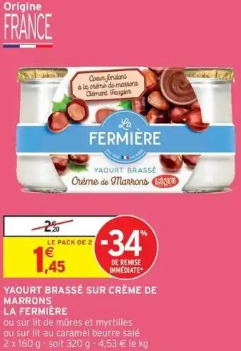Yaourt brassé sur crème de marrons la fermière 160 g