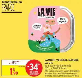 Jambon végétal nature la vie 120 g
