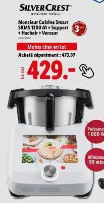 Monsieur Cuisine Smart SKMS 1200 A1 + Support + Hachoir + Verseur