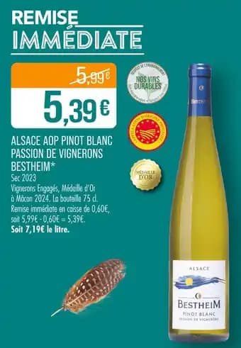 BESTHEIM Alsace aop pinot blanc passion de vignerons