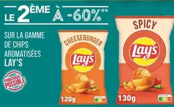 LAY’S Le 2ème à -60% Sur la gamme de chips aromatisées LAY’S