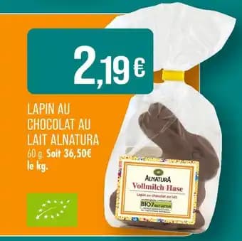 ALNATURA Lapin au chocolat au lait