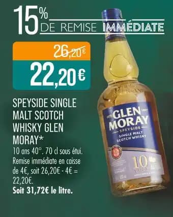 Glen Moray Speyside single malt scotch whisky