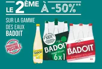 BADOIT Le 2ème à -50% sur la gamme des eaux BADOIT