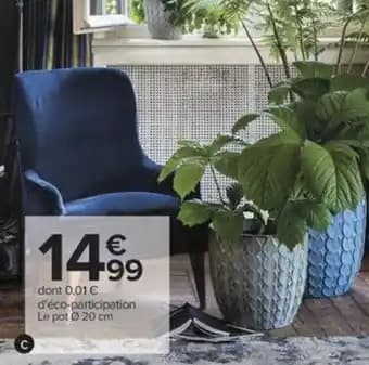 Pot terre cuite émaillée Scale 20 cm