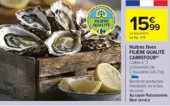 Huîtres fines FILIÈRE QUALITÉ CARREFOUR 2 kg