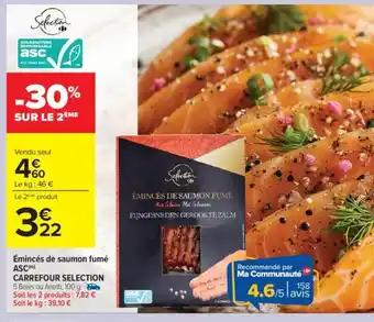 Émincés de saumon fumé Asc CARREFOUR SELECTION 100 g