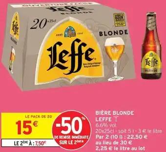 Bière blonde leffe 25 cl