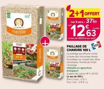 Promotion Exclusives de 2
Paillage de chanvre : Découvrez l'Offre incontournable