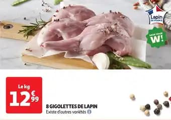 8 Gigolettes de lapin 1 kg