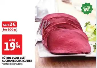 Roti de boeuf cuit auchan le charcutier 1 kg