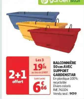 Balconniere Avec Support Gardenstar 50 cm