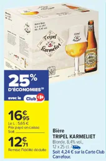 TRIPEL KARMELIET Bière 12 x 25 cl