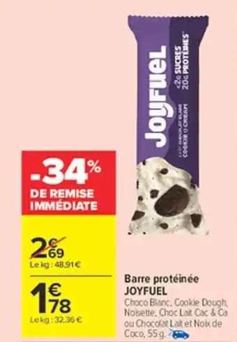 JOYFUEL Barre protéinée 55 g
