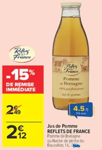 REFLETS DE FRANCE Jus de Pomme 1 l