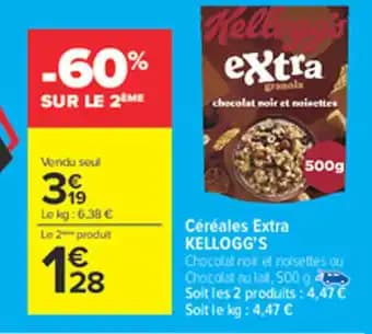 KELLOGG'S Céréales Extra 500 g