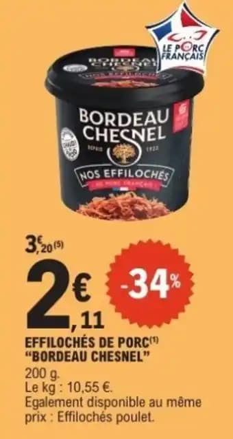 Effilochés de porc bordeau chesnel 200 g