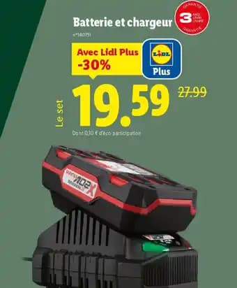 Promotion Exclusives de 19
Batterie et chargeur : Découvrez l'Offre incontournable