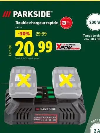 PARKSIDE® Double chargeur rapide