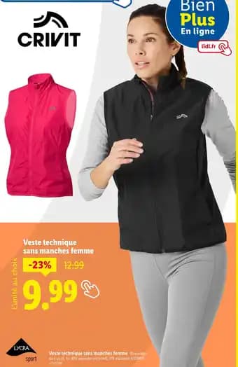 CRIVIT Veste technique sans manches femme