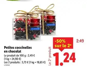 Petites coccinelles en chocolat