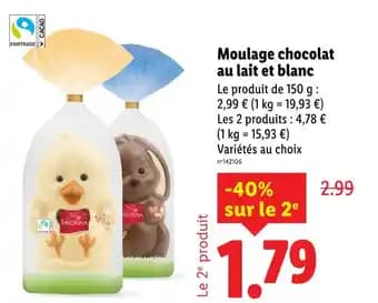 FAVORINA Moulage chocolat au lait et blanc